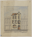 214789 Opstand van (een ontwerp voor) de voorgevel van het bankgebouw van Huydecoper en Van Dielen (Oudkerkhof 13) te ...